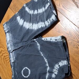 LEVI'S Shorts Mens 42 GRAY GREY WHITE Denim Preowned Tie Dye Bermuda ?? Used